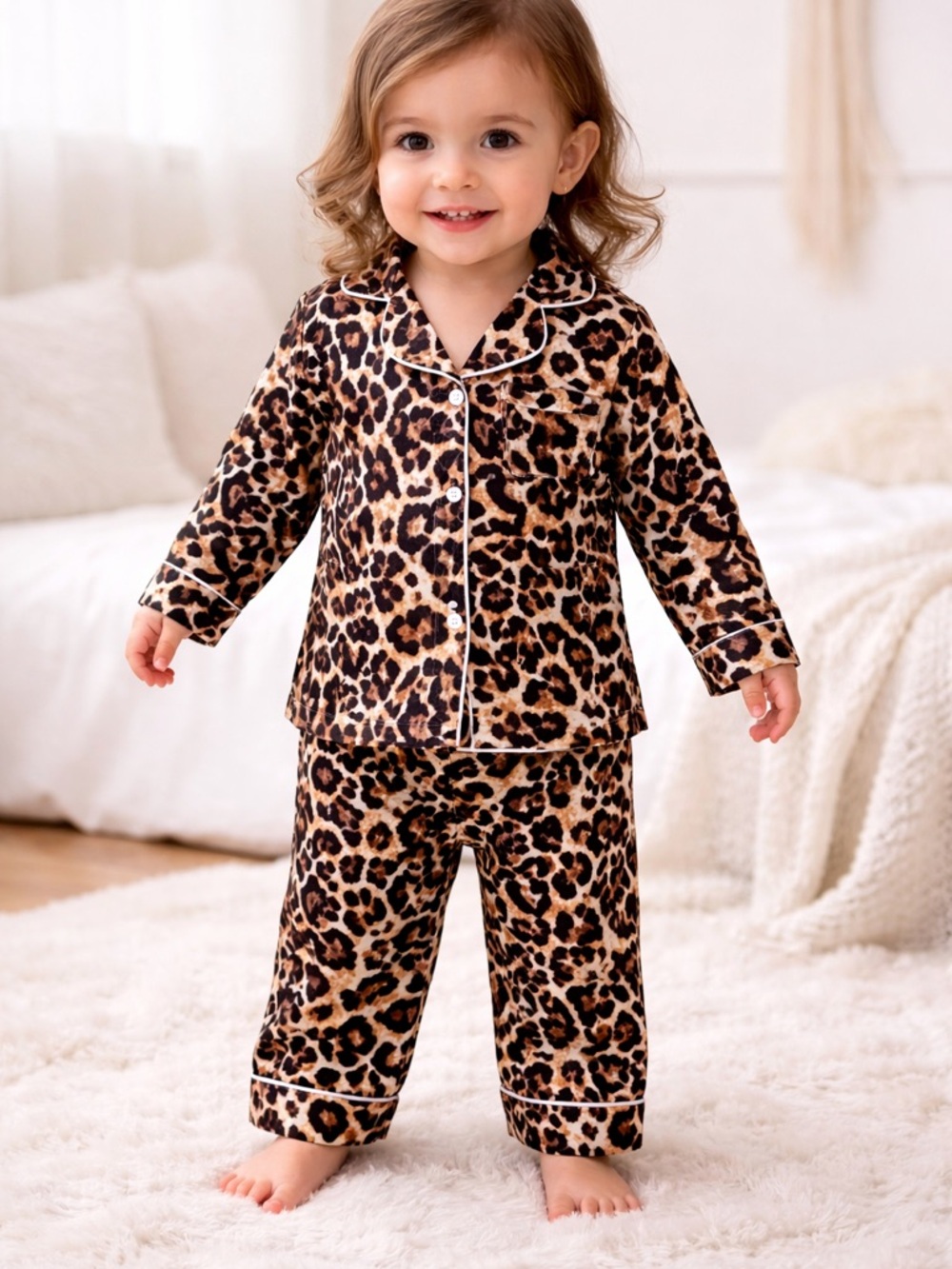 Satin Leopard PJs for Toddlers